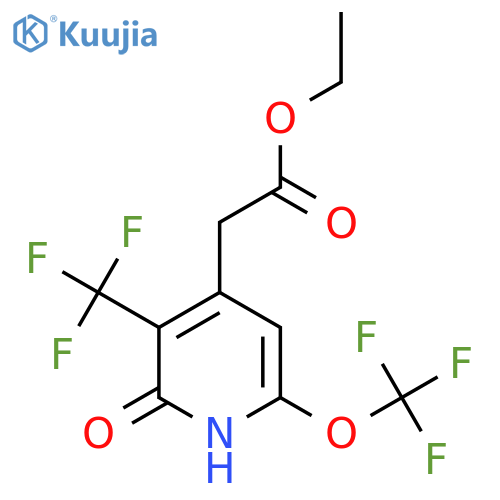 Ethyl 2-hydroxy-6-(trifluoromethoxy)-3-(trifluoromethyl)pyridine-4-acetate structure