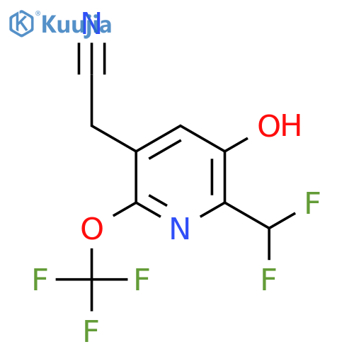 2-(Difluoromethyl)-3-hydroxy-6-(trifluoromethoxy)pyridine-5-acetonitrile structure