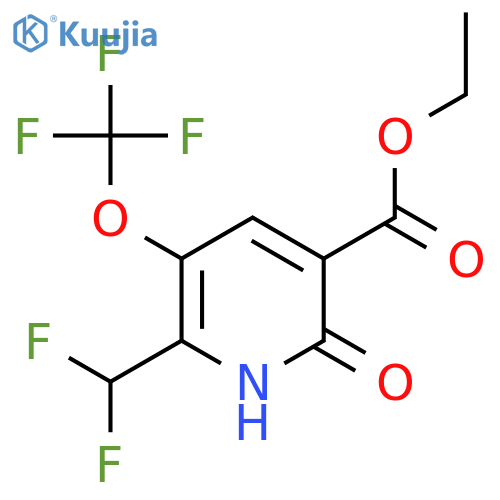 Ethyl 2-(difluoromethyl)-6-hydroxy-3-(trifluoromethoxy)pyridine-5-carboxylate structure