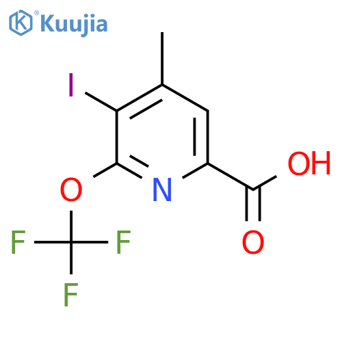 3-Iodo-4-methyl-2-(trifluoromethoxy)pyridine-6-carboxylic acid structure