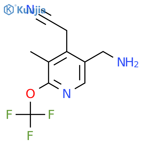 5-(Aminomethyl)-3-methyl-2-(trifluoromethoxy)pyridine-4-acetonitrile structure
