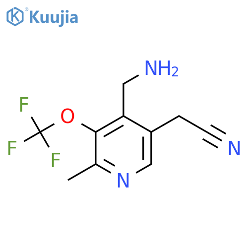 4-(Aminomethyl)-2-methyl-3-(trifluoromethoxy)pyridine-5-acetonitrile structure