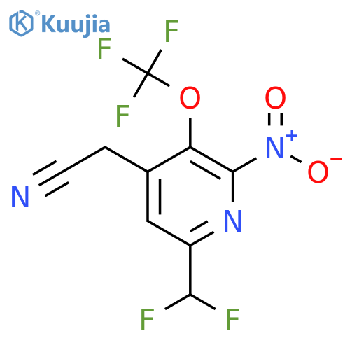 6-(Difluoromethyl)-2-nitro-3-(trifluoromethoxy)pyridine-4-acetonitrile structure