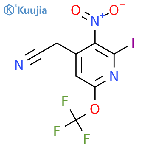 2-Iodo-3-nitro-6-(trifluoromethoxy)pyridine-4-acetonitrile structure