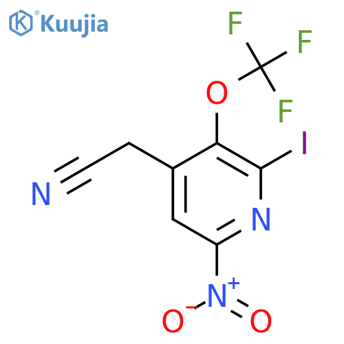 2-Iodo-6-nitro-3-(trifluoromethoxy)pyridine-4-acetonitrile structure