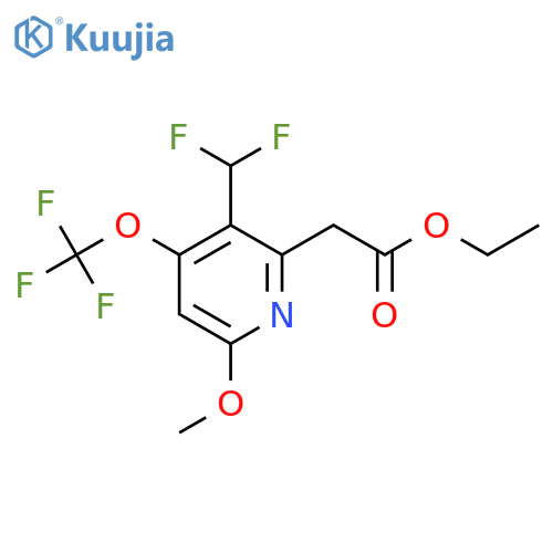Ethyl 3-(difluoromethyl)-6-methoxy-4-(trifluoromethoxy)pyridine-2-acetate structure