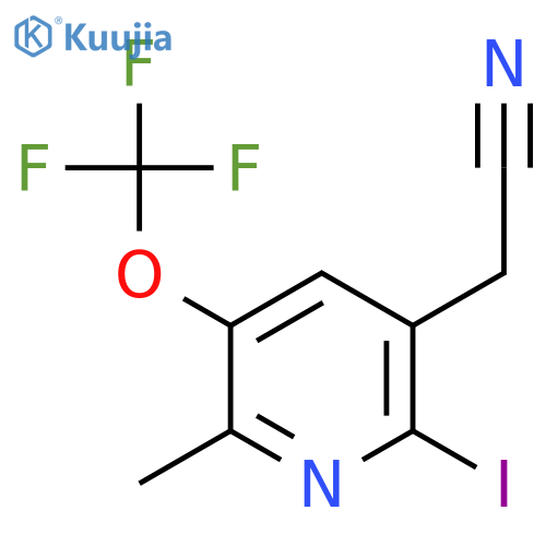 2-Iodo-6-methyl-5-(trifluoromethoxy)pyridine-3-acetonitrile structure