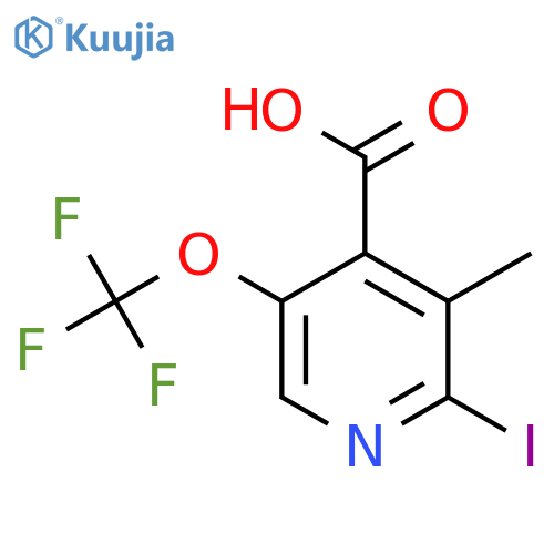 2-Iodo-3-methyl-5-(trifluoromethoxy)pyridine-4-carboxylic acid structure