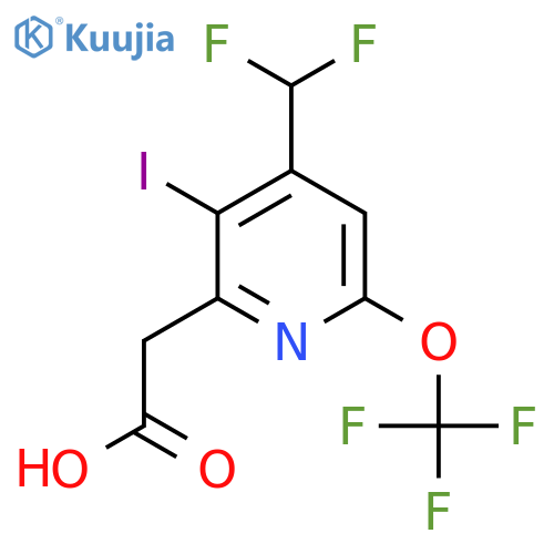 4-(Difluoromethyl)-3-iodo-6-(trifluoromethoxy)pyridine-2-acetic acid structure