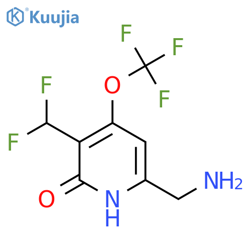 6-(Aminomethyl)-3-(difluoromethyl)-2-hydroxy-4-(trifluoromethoxy)pyridine structure