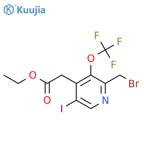 Ethyl 2-(bromomethyl)-5-iodo-3-(trifluoromethoxy)pyridine-4-acetate structure