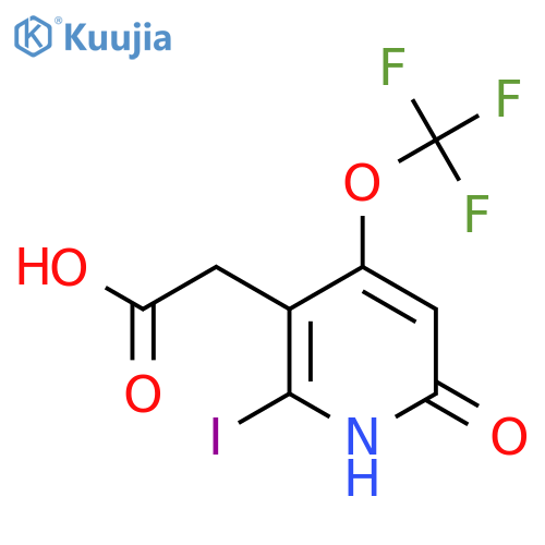 6-Hydroxy-2-iodo-4-(trifluoromethoxy)pyridine-3-acetic acid structure