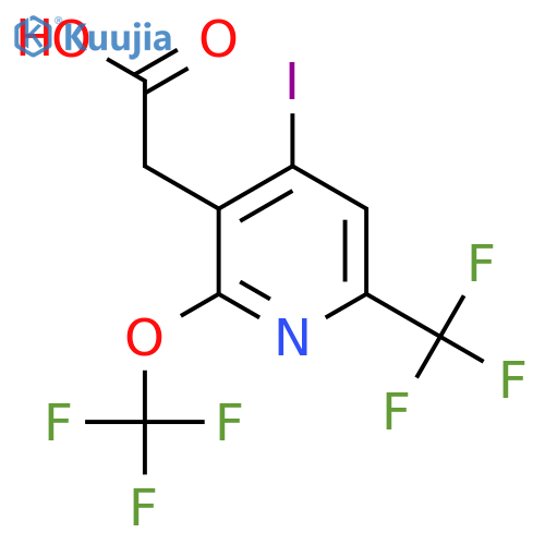 4-Iodo-2-(trifluoromethoxy)-6-(trifluoromethyl)pyridine-3-acetic acid structure