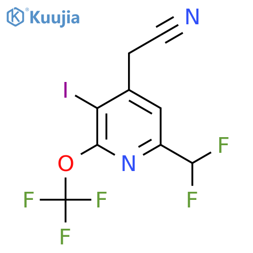 6-(Difluoromethyl)-3-iodo-2-(trifluoromethoxy)pyridine-4-acetonitrile structure