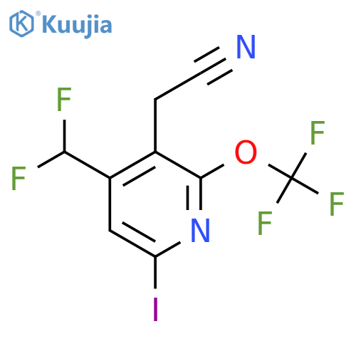 4-(Difluoromethyl)-6-iodo-2-(trifluoromethoxy)pyridine-3-acetonitrile structure