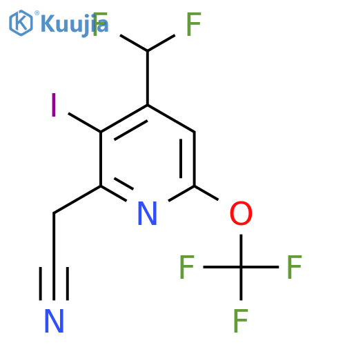 4-(Difluoromethyl)-3-iodo-6-(trifluoromethoxy)pyridine-2-acetonitrile structure