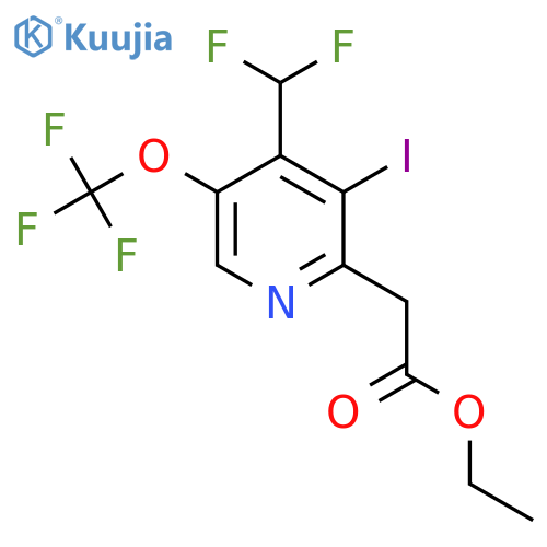 Ethyl 4-(difluoromethyl)-3-iodo-5-(trifluoromethoxy)pyridine-2-acetate structure