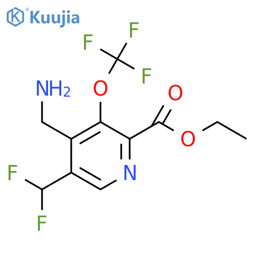 Ethyl 4-(aminomethyl)-5-(difluoromethyl)-3-(trifluoromethoxy)pyridine-2-carboxylate structure