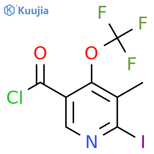 2-Iodo-3-methyl-4-(trifluoromethoxy)pyridine-5-carbonyl chloride structure