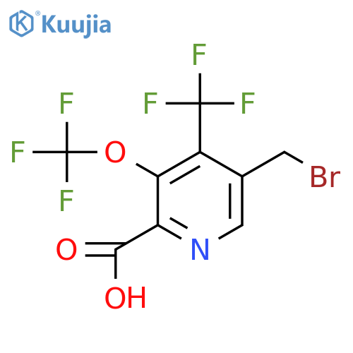 5-(Bromomethyl)-3-(trifluoromethoxy)-4-(trifluoromethyl)pyridine-2-carboxylic acid structure