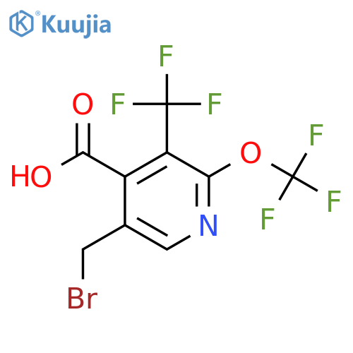 5-(Bromomethyl)-2-(trifluoromethoxy)-3-(trifluoromethyl)pyridine-4-carboxylic acid structure