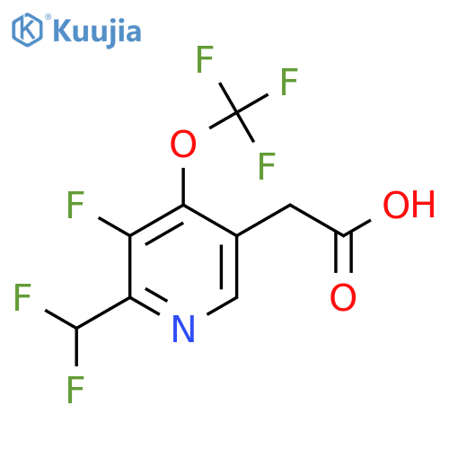 2-(Difluoromethyl)-3-fluoro-4-(trifluoromethoxy)pyridine-5-acetic acid structure