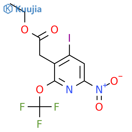 Ethyl 4-iodo-6-nitro-2-(trifluoromethoxy)pyridine-3-acetate structure