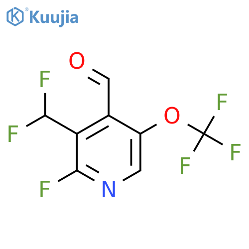 3-(Difluoromethyl)-2-fluoro-5-(trifluoromethoxy)pyridine-4-carboxaldehyde structure