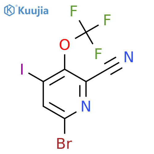 6-Bromo-2-cyano-4-iodo-3-(trifluoromethoxy)pyridine structure