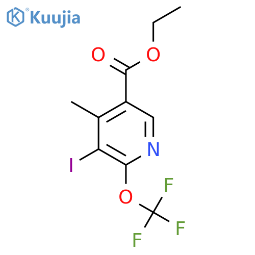 Ethyl 3-iodo-4-methyl-2-(trifluoromethoxy)pyridine-5-carboxylate structure