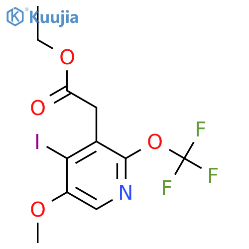 Ethyl 4-iodo-5-methoxy-2-(trifluoromethoxy)pyridine-3-acetate structure