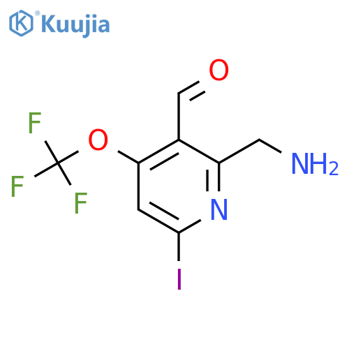 2-(Aminomethyl)-6-iodo-4-(trifluoromethoxy)pyridine-3-carboxaldehyde structure
