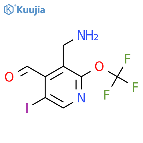 3-(Aminomethyl)-5-iodo-2-(trifluoromethoxy)pyridine-4-carboxaldehyde structure