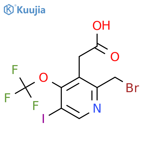 2-(Bromomethyl)-5-iodo-4-(trifluoromethoxy)pyridine-3-acetic acid structure