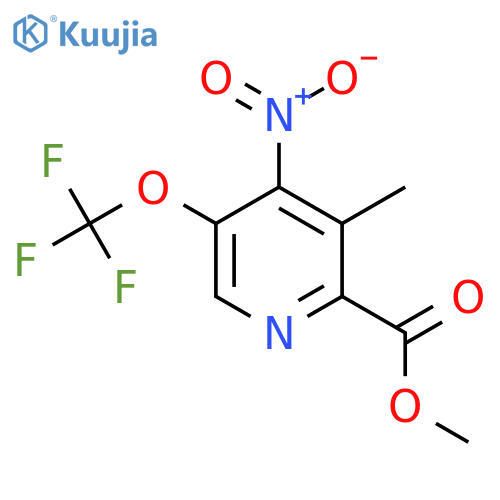 Methyl 3-methyl-4-nitro-5-(trifluoromethoxy)pyridine-2-carboxylate structure