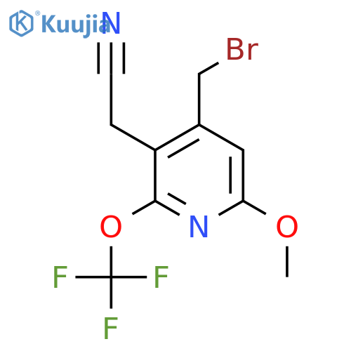 4-(Bromomethyl)-6-methoxy-2-(trifluoromethoxy)pyridine-3-acetonitrile structure