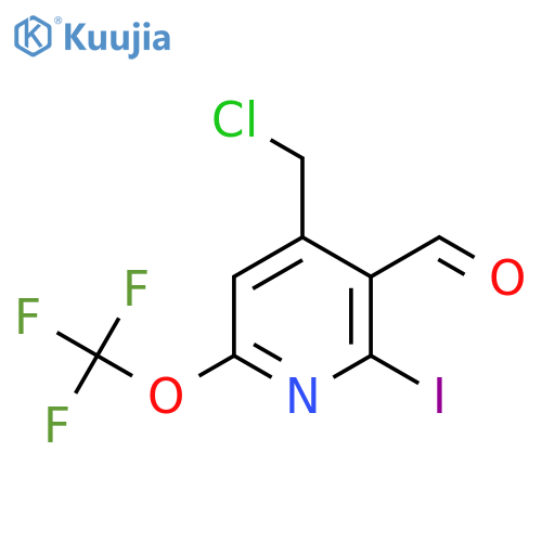 4-(Chloromethyl)-2-iodo-6-(trifluoromethoxy)pyridine-3-carboxaldehyde structure