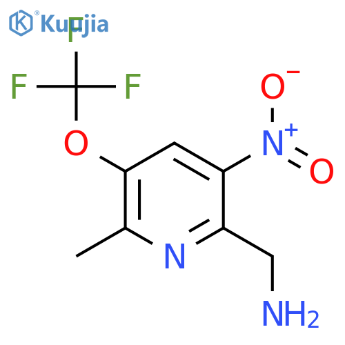 2-(Aminomethyl)-6-methyl-3-nitro-5-(trifluoromethoxy)pyridine structure