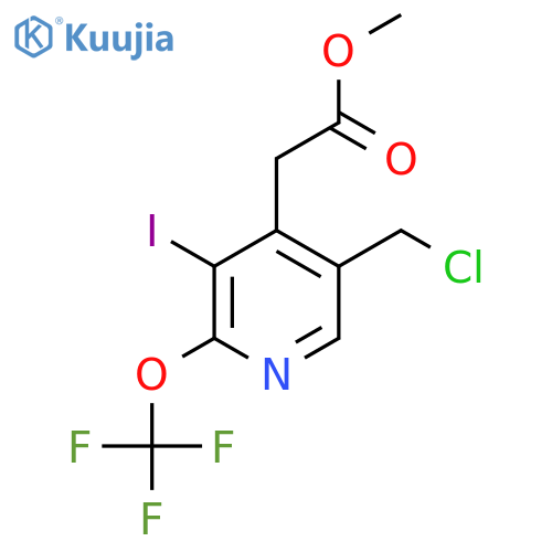 Methyl 5-(chloromethyl)-3-iodo-2-(trifluoromethoxy)pyridine-4-acetate structure
