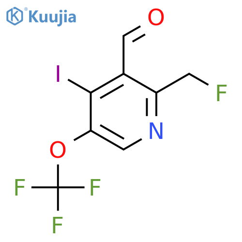 2-(Fluoromethyl)-4-iodo-5-(trifluoromethoxy)pyridine-3-carboxaldehyde structure