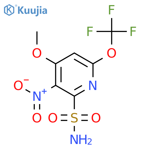 4-Methoxy-3-nitro-6-(trifluoromethoxy)pyridine-2-sulfonamide structure