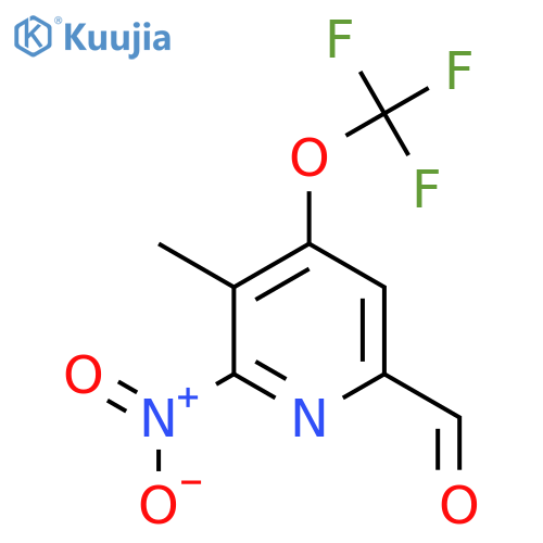 3-Methyl-2-nitro-4-(trifluoromethoxy)pyridine-6-carboxaldehyde structure