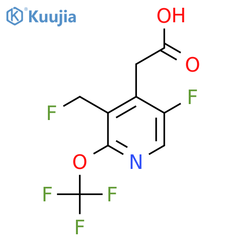5-Fluoro-3-(fluoromethyl)-2-(trifluoromethoxy)pyridine-4-acetic acid structure