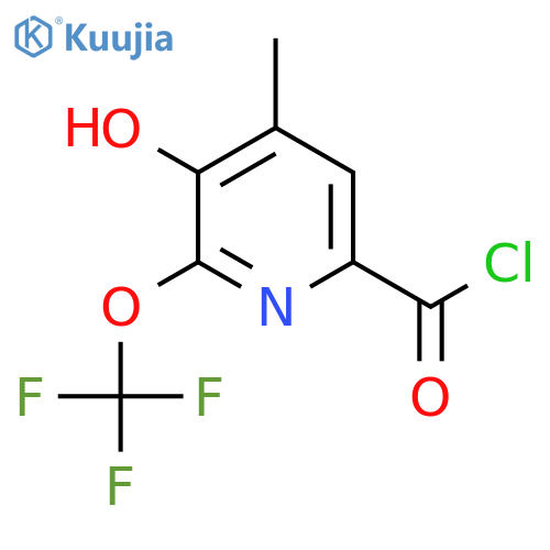 3-Hydroxy-4-methyl-2-(trifluoromethoxy)pyridine-6-carbonyl chloride structure