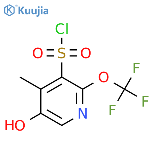5-Hydroxy-4-methyl-2-(trifluoromethoxy)pyridine-3-sulfonyl chloride structure