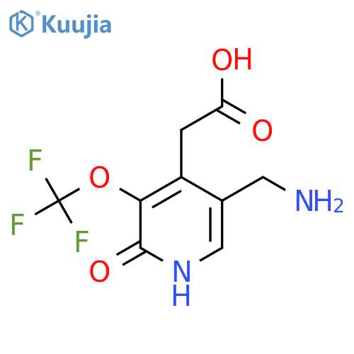 5-(Aminomethyl)-2-hydroxy-3-(trifluoromethoxy)pyridine-4-acetic acid structure