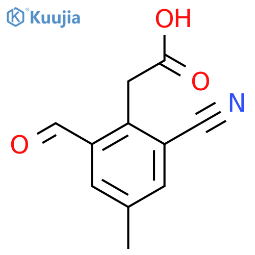 2-Cyano-6-formyl-4-methylphenylacetic acid structure
