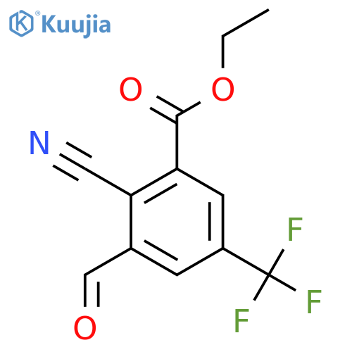 Ethyl 2-cyano-3-formyl-5-(trifluoromethyl)benzoate structure
