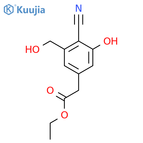 Ethyl 4-cyano-3-hydroxy-5-(hydroxymethyl)phenylacetate structure