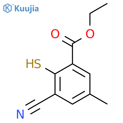 Ethyl 3-cyano-2-mercapto-5-methylbenzoate structure